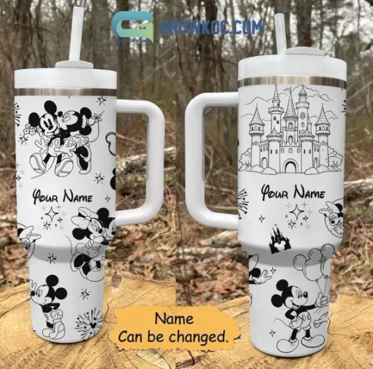 Discover Mickey Mouse Minnie Disney 40oz Tumbler with Handle