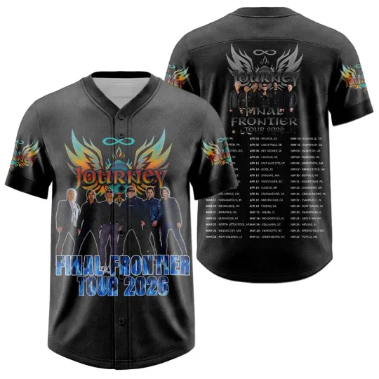 Discover Journey Final Frontier Tour 2026 Baseball Jersey Unisex RockBand Music