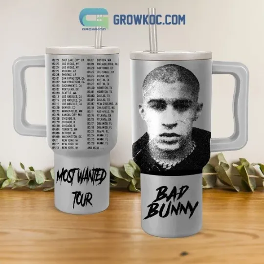 Bad Bunny The Most Wanted Tour 2024 40oz Tumbler with Handle