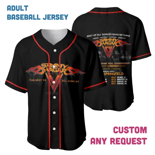 Discover Sammy Hagar Tour 2026 Baseball Jersey Unisex Rock Fan