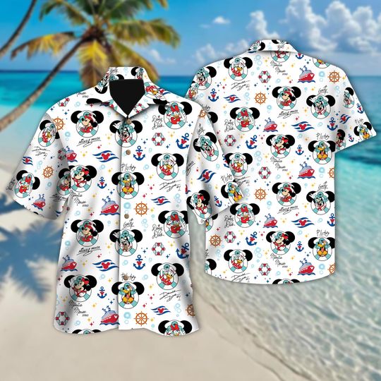 Disney Mickey & Co Cruise Hawaiian Shirt, Disney Cruise Vacation Hawaii Shirt, Disneyland Mickey Minnie Donald Goofy Button Up, Group Shirt