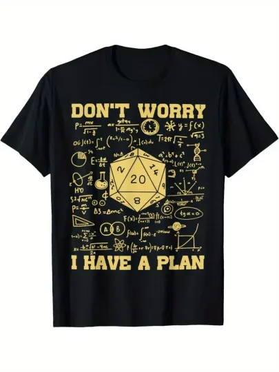 Discover Men's Funny "Don't Worry I Have A Plan" Dungeons & Dragons T-Shirt - Chaotic Goo