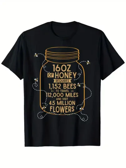 Discover Men's Beekeeper T-Shirt - Funny Beekeeping Shirt with Honey, - Black Beekeeping