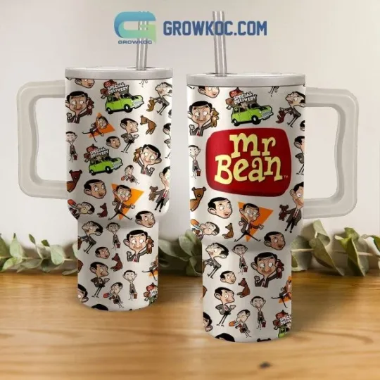 Discover Mr Bean Teddy Bear 40oz Tumbler with Handle