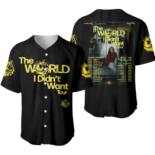 Discover The World I Didn't Want Tour 2026 Baseball Jersey Concert Merch Unisex
