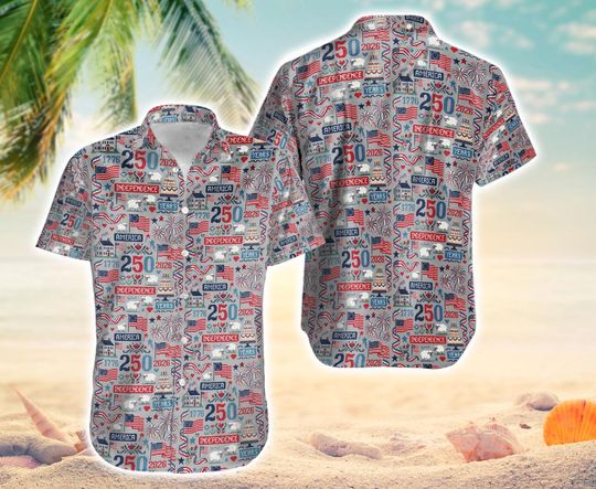 Discover American 250th Anniversary Hawaiian Shirt, 250 Years United State Of America Shirt, America Anniversary Tee, Independence Day Shirt 03