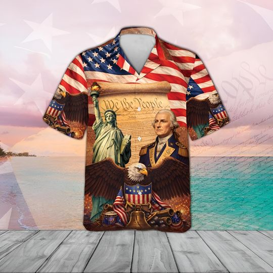 Discover 250th Anniversary America Hawaiian Shirt, 250 Years USA Independence Day Shirt, 1776-2026 Semiquincentennial, 4th Of July Patriotic Gift