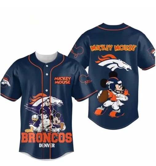 Denver Broncos football X Stitch Baseball Jersey Outfit