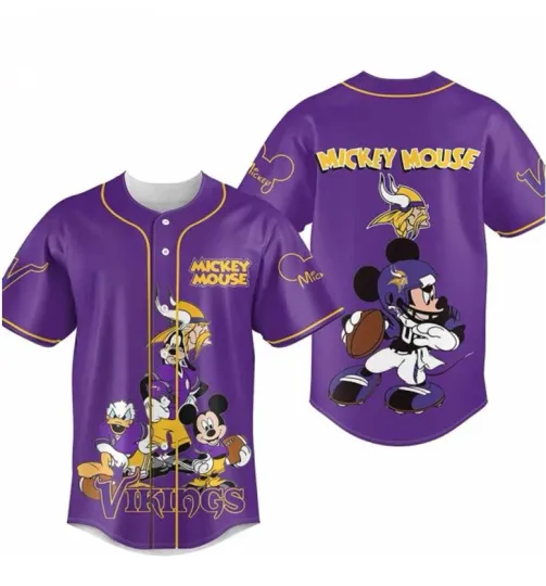 Discover Minnesota Vikings football X Mickey Mouse Baseball Jersey Outfit