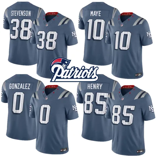 Discover NWT Men's Patriots Storm Blue 2025 Rivalries Collection  Stitched Jersey