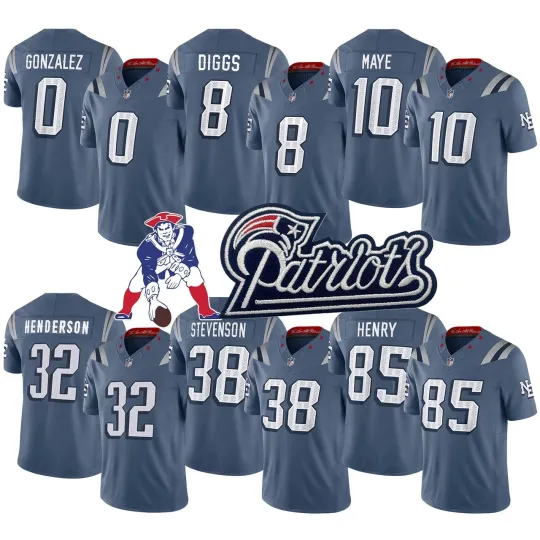 Discover Men's Patriotss Storm Blue 2025 Rivalries Collection Limited Stitched Jersey