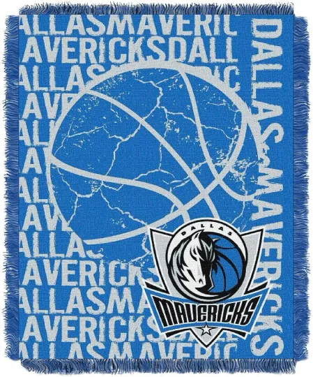 Dallas Mavericks Double Play Woven Jacquard 48x60 NEW throw MAVS LUCA DIRK KIDD