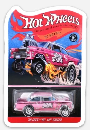 Discover Hot Wheels 1955 Chevy Candy Striper Flat Magnet