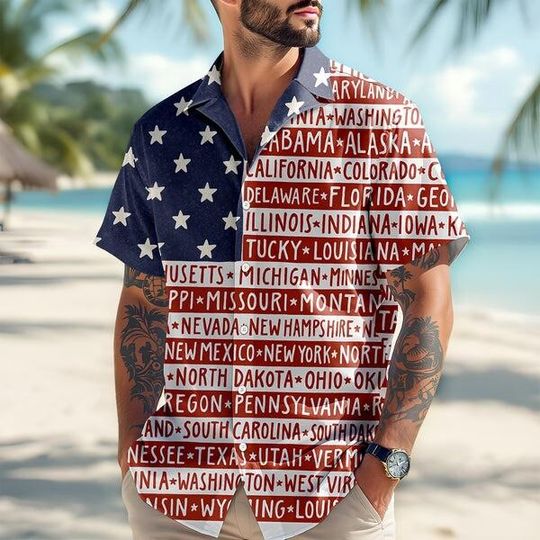 Discover Patriotic Eagle Statue Of Liberty Hawaiian Shirt, 250 Years Freedom and Faith Button Shirt, America 250th Anniversary 1776 2026 Gift