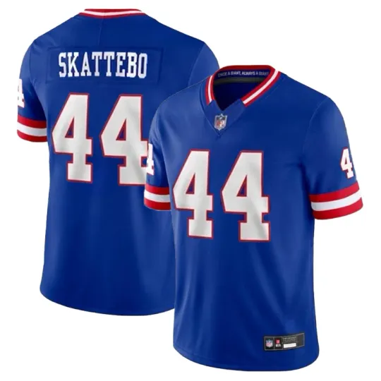 Discover Men's Giantss #44 Cam Skattebo Royal Limited All Stitched Player Jersey