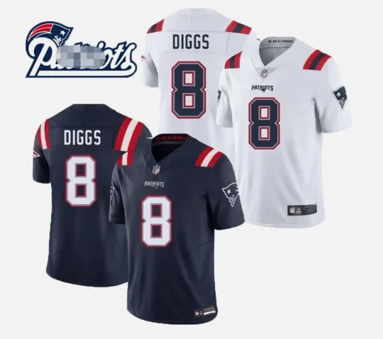 Discover Men's Patriotss #8 Stefon Diggs Robinson  Jersey Fully Stitched