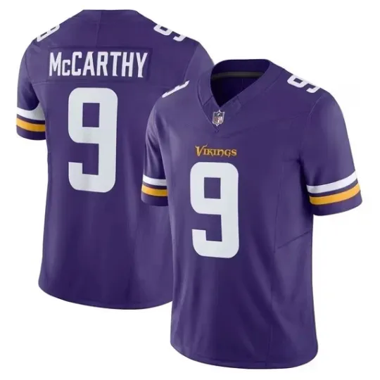 Discover All Stitched Player Jersey For Men's/Youth Vikings J.J. McCarthy #9 Purple