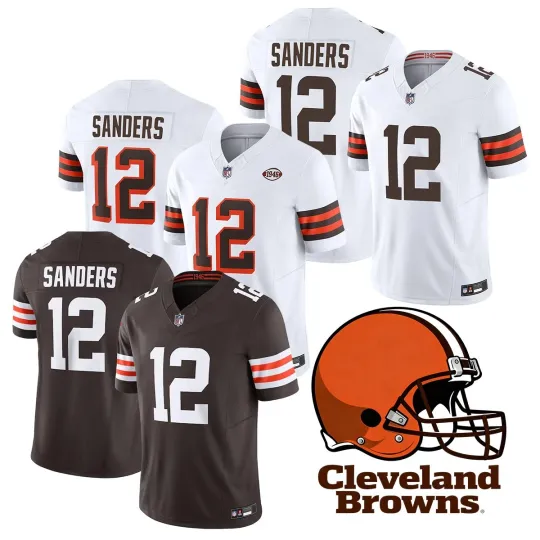 Discover Men's Brownss #12Shedeur Sanders Limited Stitched Jersey Free Tax