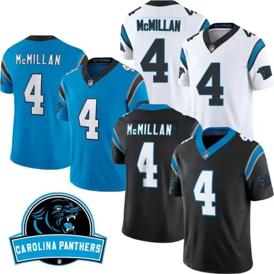 Discover Men's Pantherss #4 Tetairoa McMillan Game Player Limited Stitched Jersey S-3XL