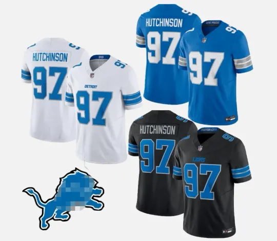 Discover Men's Lionss #97 Aidan Hutchinson Collection  Player Stitched Jersey