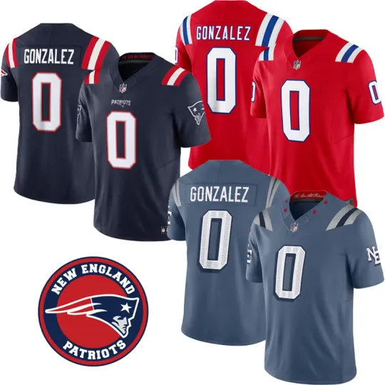 Discover Men's Patriotss #0 Christian Gonzalez Limited Stitched Player Jersey S-3XL