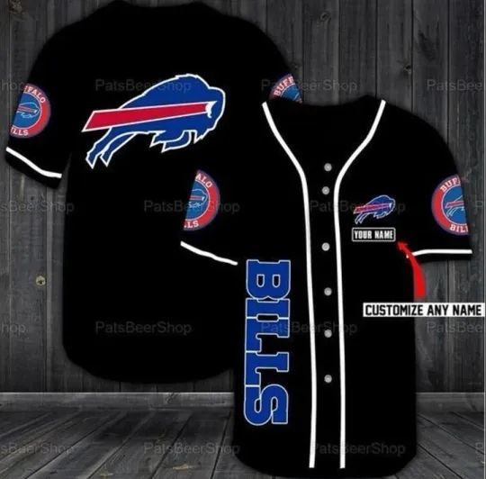 Discover Personalized Unisex Buffalo Bills football Print Baseball Jersey