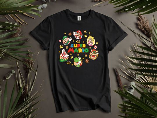Discover Super Mario All Characters Costume Custom T-Shirts for Men, Women, and Kids - Sizes S to 5XL | Ladies' T-Shirts Available I53
