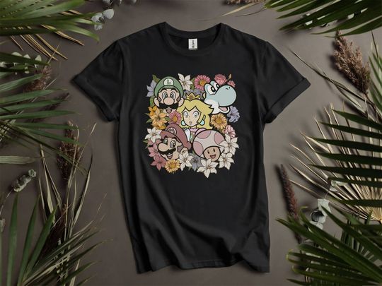 Discover Super Mario All Characters Flowers Costume Custom T-Shirts for Men, Women, and Kids - Sizes S to 5XL | Ladies' T-Shirts Available I54