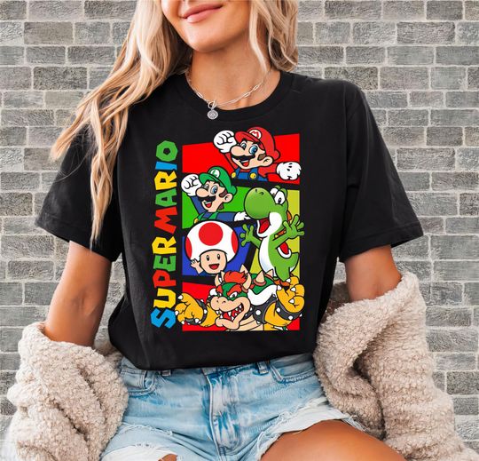 Discover Super Mario Poster Tshirt | Unisex Adult Tee | Hoodie Sweatshirt | Premium DTF Print | Kids Option | O343