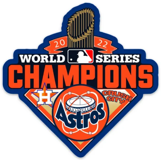 Discover Houston Astros World Series Champions 2022 Logo MLB Baseball Die-Cut MAGNET