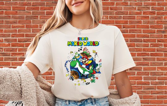 Super Mario World Yoshi & Mario T-Shirt