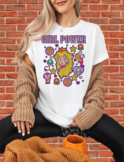 Discover Nintendo Super Mario Peach Girl Tshirt | Unisex Adult Tee | Hoodie Sweatshirt | Premium DTF Print | Kids Option | O146