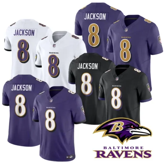 Men's Ravenss #8 Lamar Jackson All Printed Limited Player Jersey