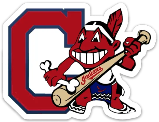 Discover Cleveland Indians Chief Wahoo w/ Classic C Logo Type MLB Die-cut MAGNET