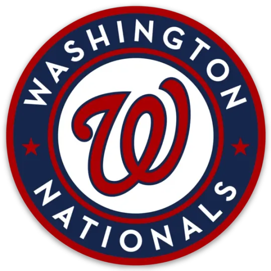 Discover Washington Nationals Signature Red Letter W Logo Type MLB Die-Cut Round MAGNET