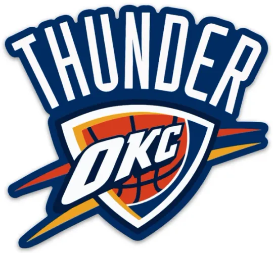 Discover Oklahoma Thunder Basketball OKC - Classic Logo Type Die-cut MAGNET