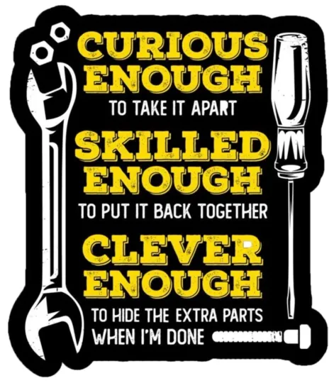 Discover Skilled, Curious, & Clever Enough To FixAnything Mechanic Sign Die-cut MAGNET