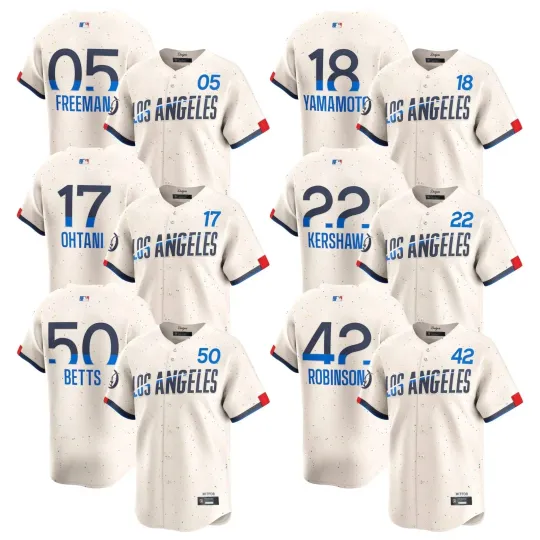 Discover Mens Dodgerss Cream 2024 City Connect Limited Player Stitched Jersey