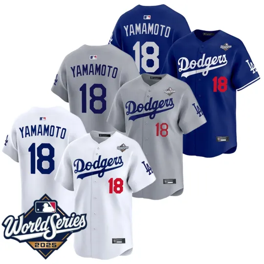 Discover Men's Dodgerss #18 Yoshinobu Yamamoto 2025 World Series Jersey All Stitched S-3XL