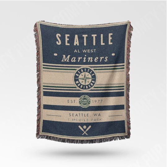 Discover Vintage Seattle Mariners Woven Blanket / Retro Baseball Throw / Classic MLB Decor / Baseball Fan Gift