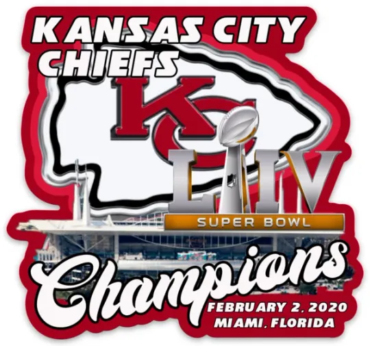 Kansas City Chiefs Super Bowl LIV Champions Logo  Magnet