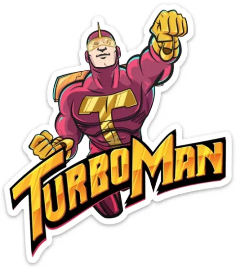 Discover Turbo Man Magnet - Flying Power Cartoon Character Home Decor