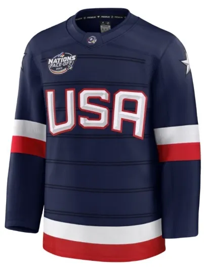 Discover Men's USA Navy  2025 4 Nations Face-Off Premium Blank Player Jersey