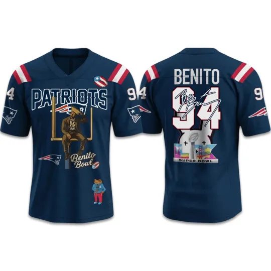 Discover Patriots Bunny Bowl LX 2026 V-neck Jersey