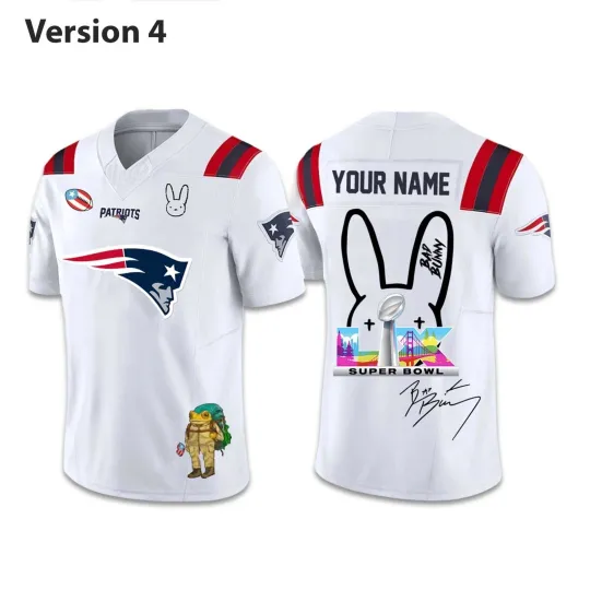 Discover Patriots Bunny Bowl LX 2026 V-neck Jersey