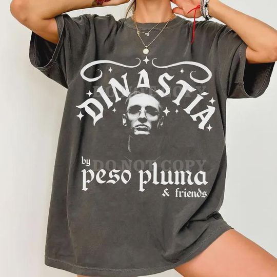 Discover Peso Pluma & Friends Tour Comfort Colors Vintage T-Shirt, Peso Pluma Shirt, Dinastia Graphic Tee, Mexican Singer Fan Gift