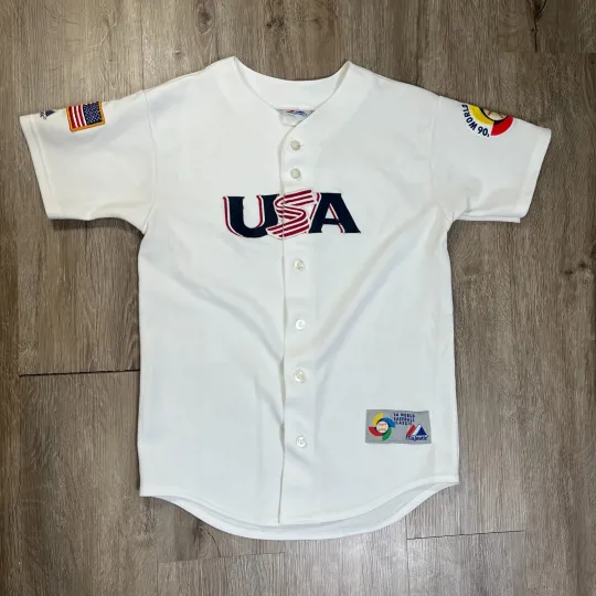 Discover World Baseball Classic WBCC 2006 Majestic USA White Jersey