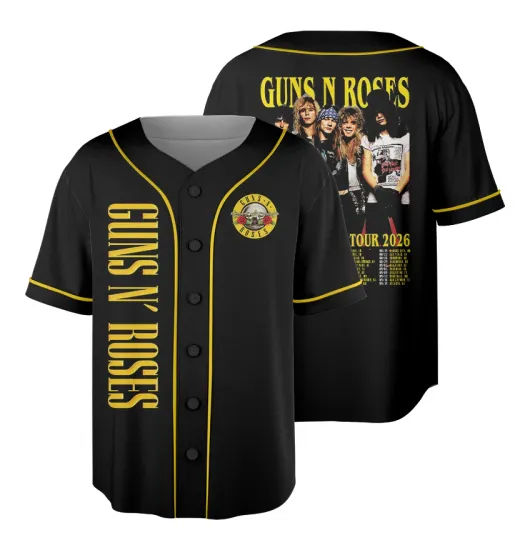 Discover Men's Guns N' Roses Rock Band Baseball Jersey