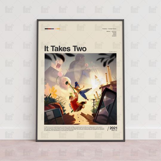 Discover It Takes Two Poster, Gaming Room Poster, Gaming Wall Poster, Gaming Print Poster,Game Gift,Video Games Poster,Gaming