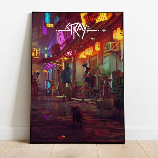 Discover Stray Poster, Wall Art & Home Decor, Adventure Indie Video Game Poster Gift